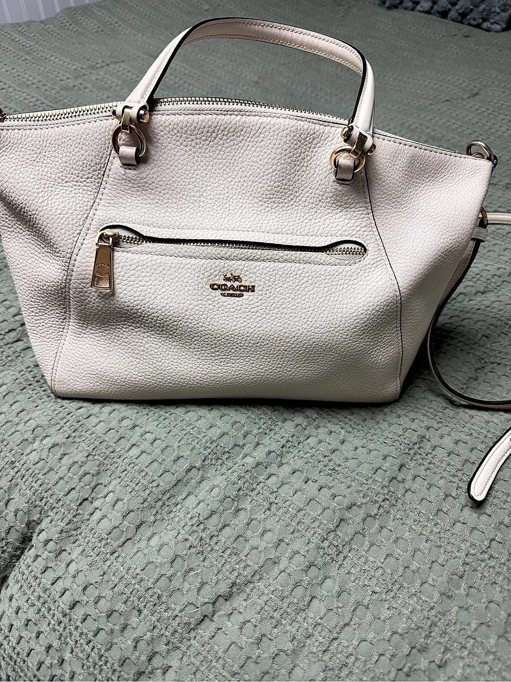 Coach 2154 Leather Tote in cream